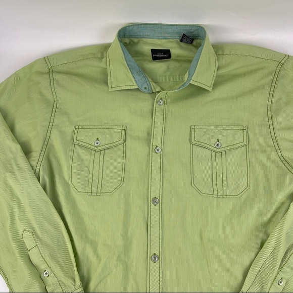Parc 81 Button Up Shirt Mens XL Green Pockets - Picture 4 of 9